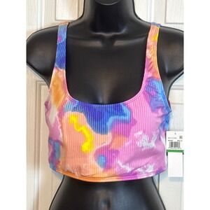 Salt & Cove Ribbed‎ Crop Top Tie Dye Sleeveless Tank Top Multi Size L